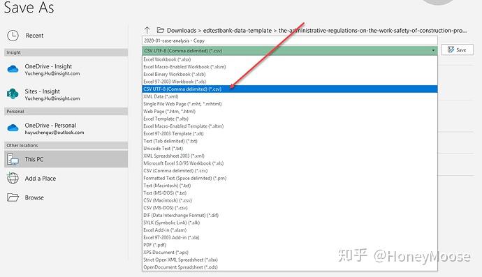 Excel 如何保存文件为 UTF-8 CSV 格式 - 知乎