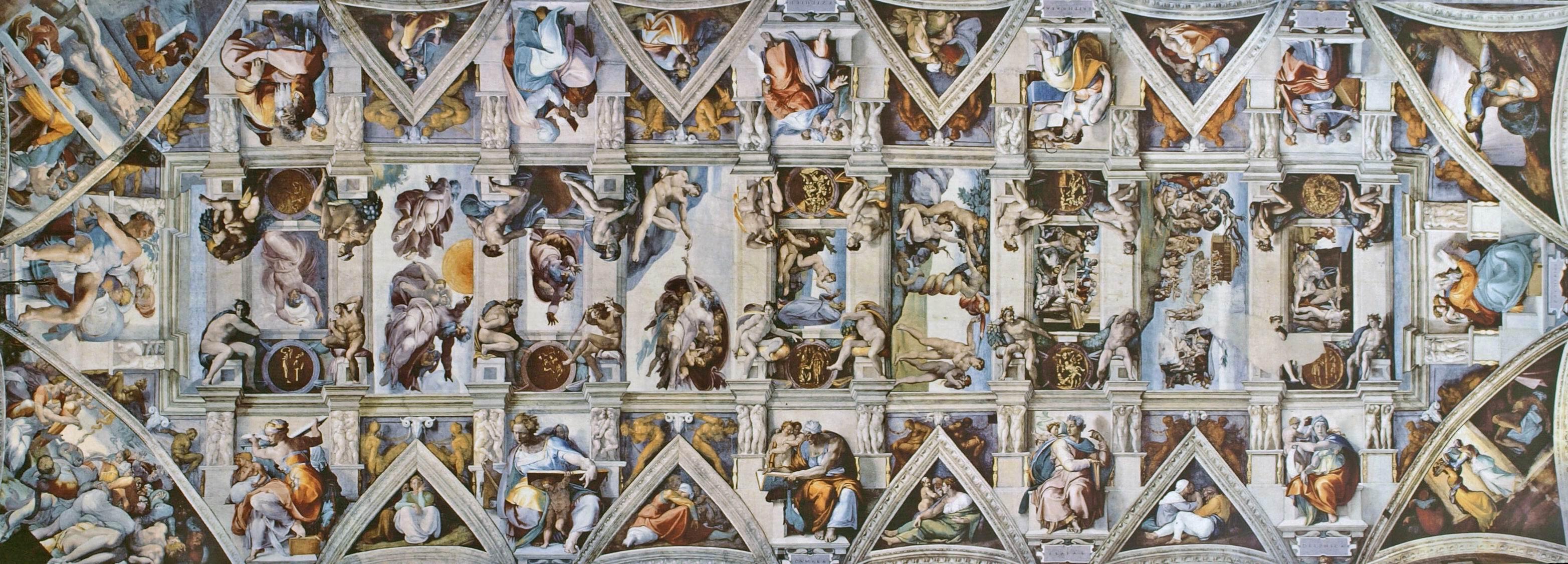 梵蒂冈博物馆10西斯廷礼拜堂天顶壁画创世纪九幅主画米开朗琪罗巨作