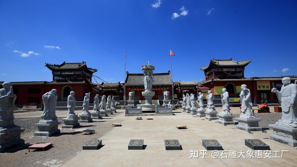 辽宁地母寺的石雕大象造型是翘鼻像