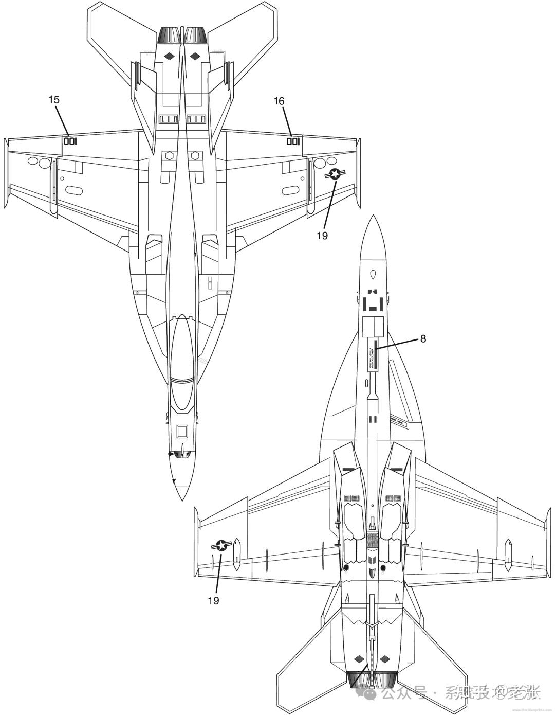 f84战斗机三视图图片