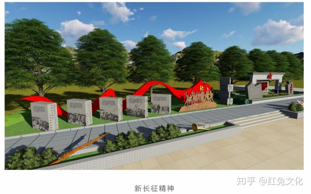 到挂像英模丰碑;从英模群雕,功勋立柱,到传统精神长廊;从一张张展板