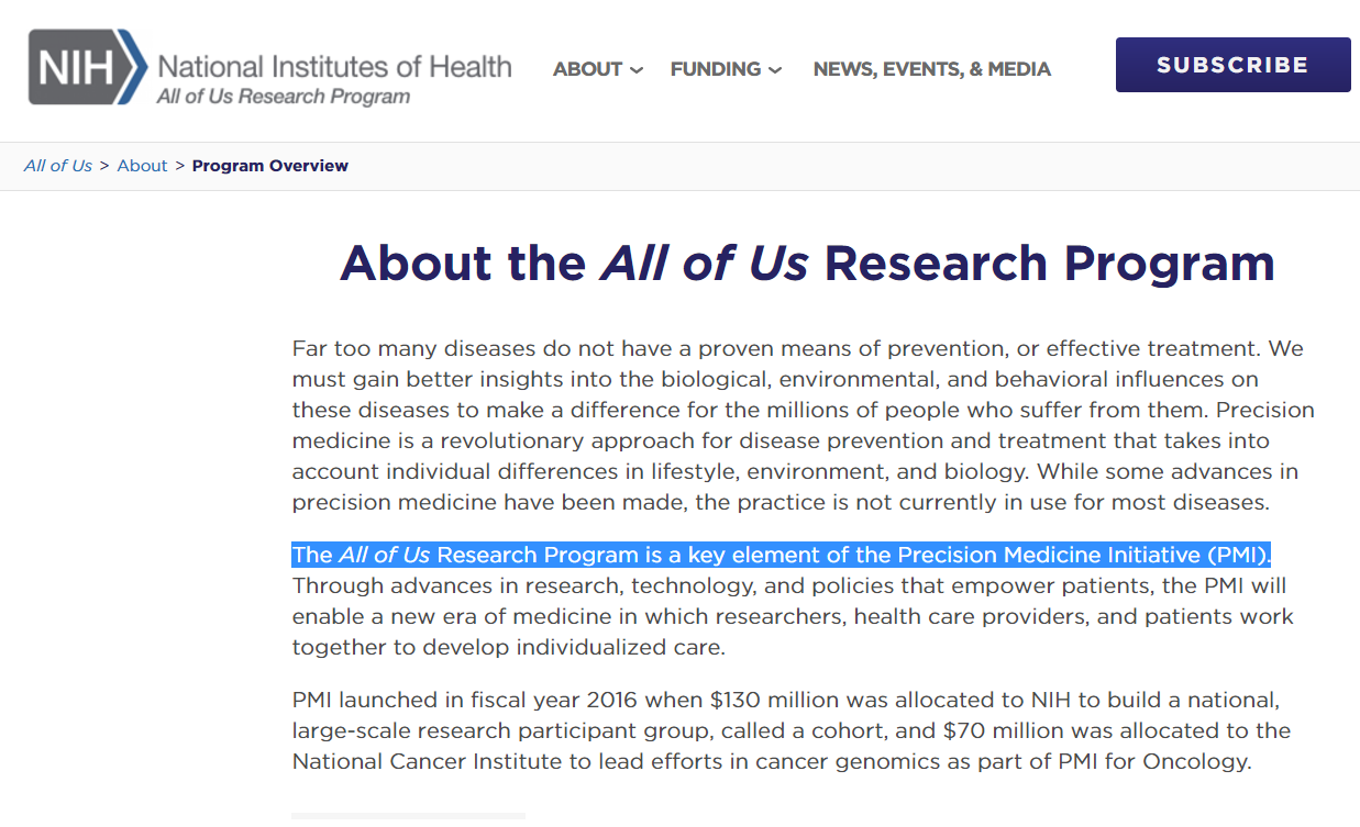 精准医疗计划没更名，“全民健康研究项目”是其关键子项目！！！ - 知乎