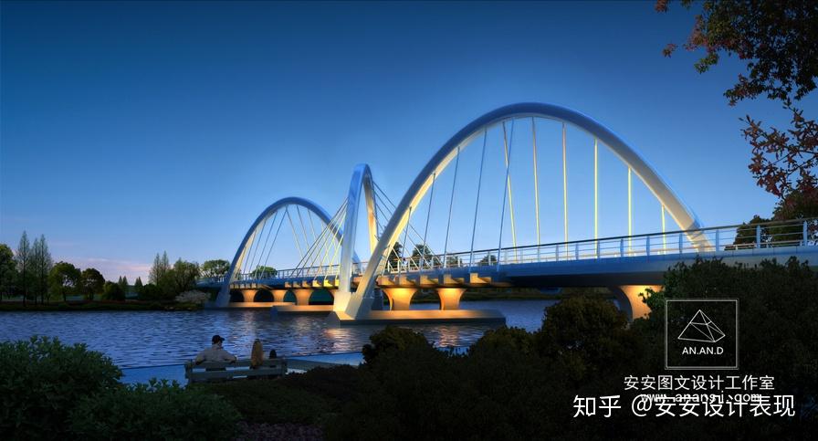 安安设计表现为您呈上精美的桥梁景观效果图