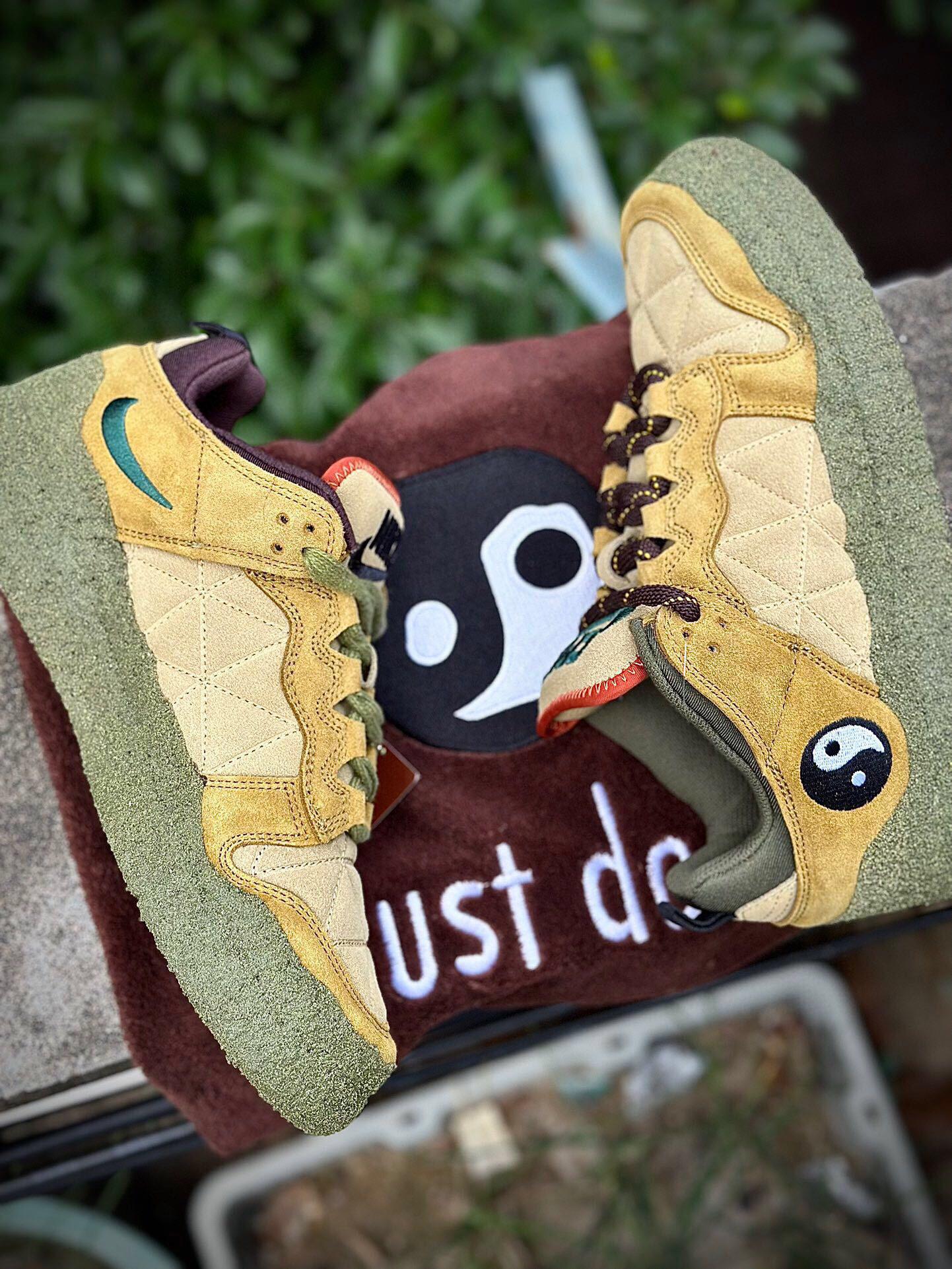 耐克cactusplantfleamarketcpfmflea1xnikedunklow联名阴阳太极军绿