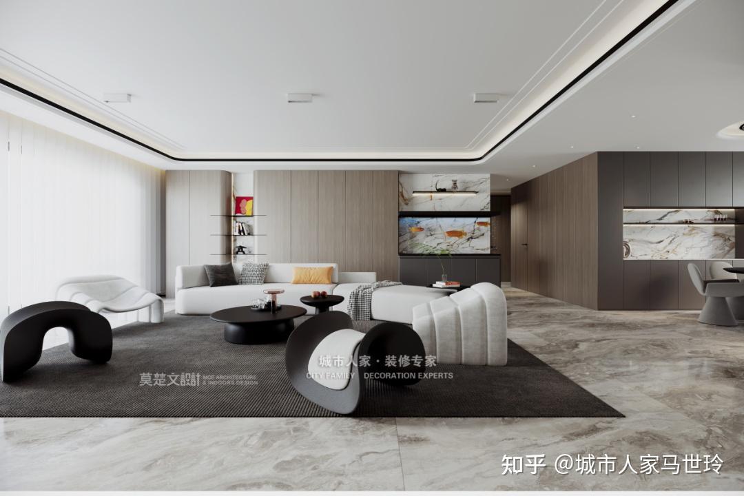 设计效果丨226平米现代简约，清爽高级 光影艺术 - 知乎