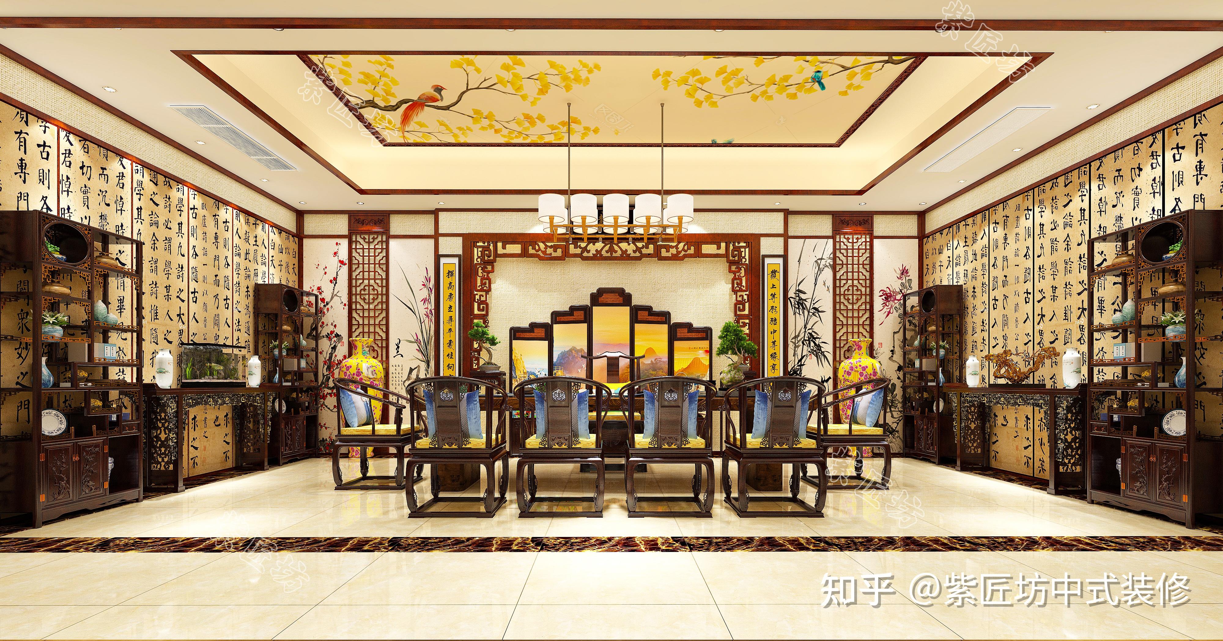 中式装修丨石家庄618㎡别墅设计,中式邸宅演绎最高级的东方雅致 - 知乎