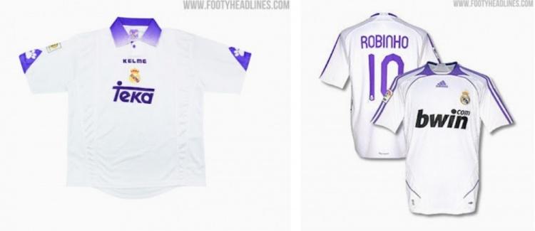 我执纯白皇马2223赛季球衣谍照紫色元素吸睛暗纹细节满满