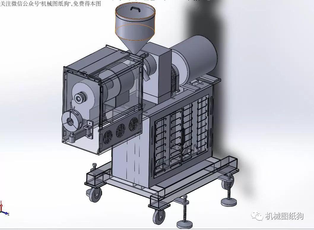 非標數模小型單螺桿擠出機3d模型圖紙solidworks設計