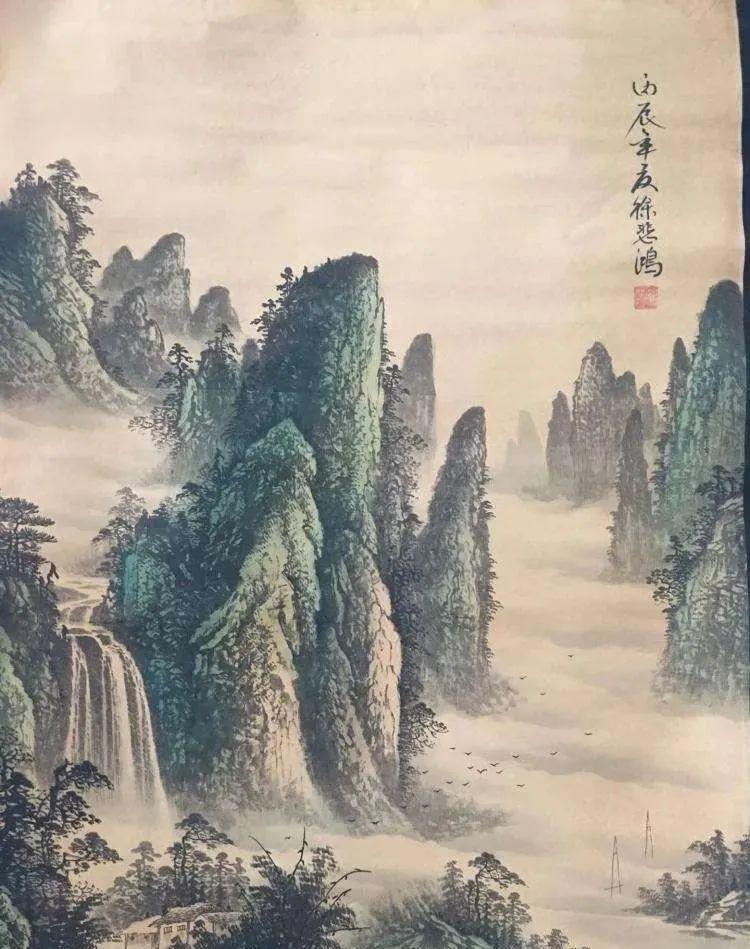 徐悲鴻 漓江春雨 中国版画 美品 中国画 【公式通販】