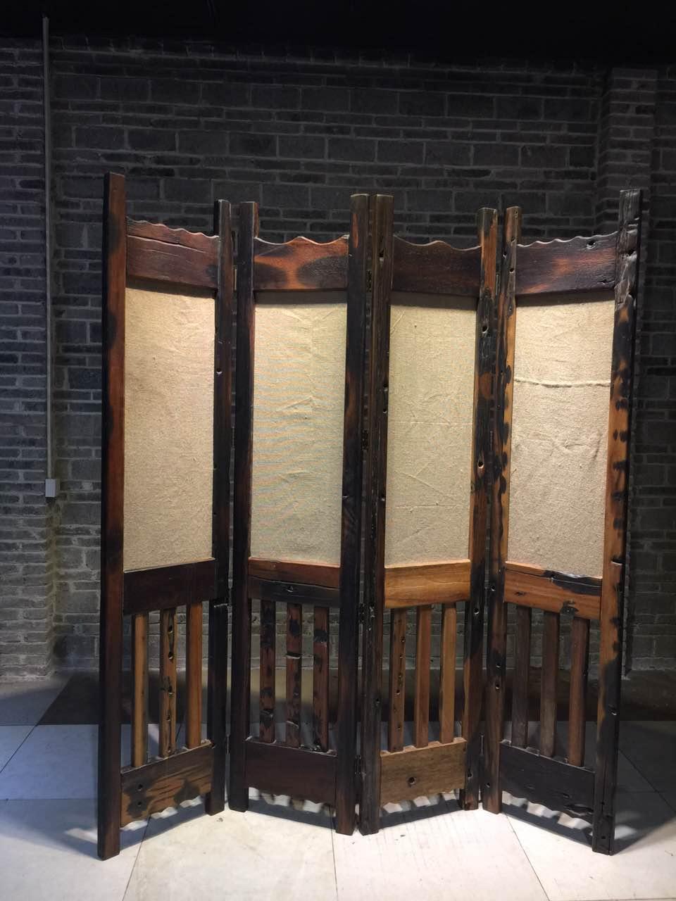 传统风韵 老船木屏风