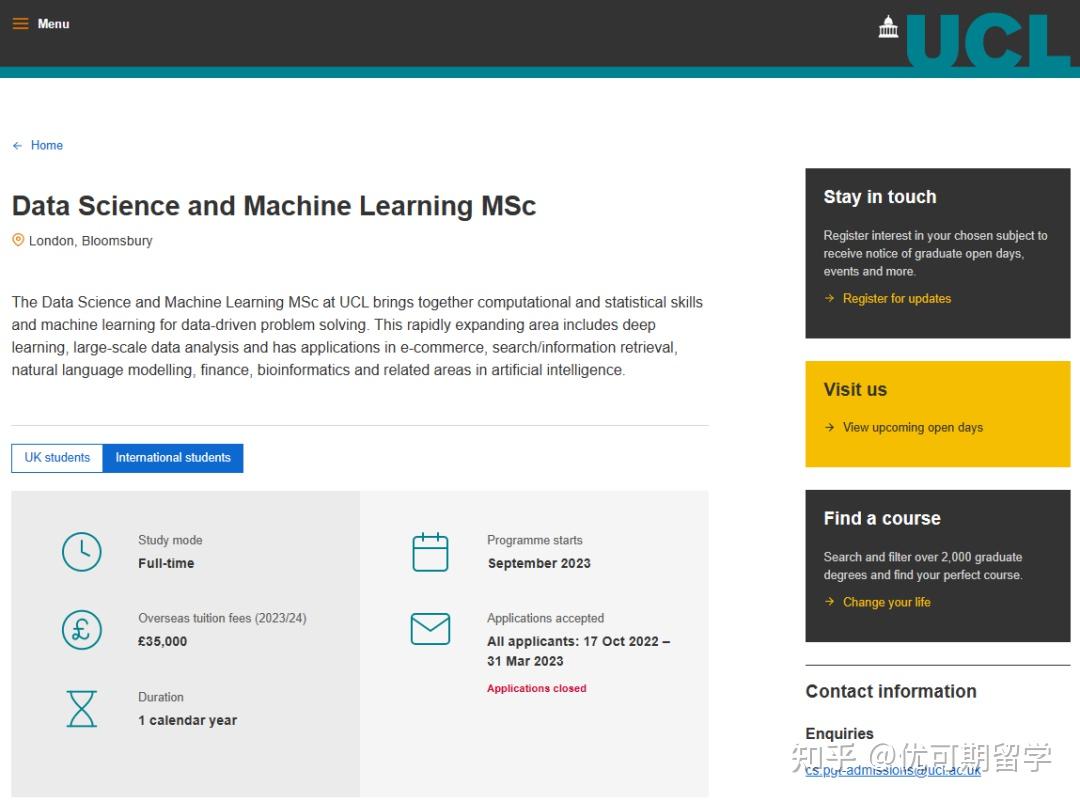 干货分享！项目解析UCL-Data Science And Machine Learning MSc项目 - 知乎