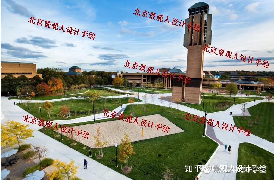 密歇根大學北校區廣場場地定位:校園景觀設計項目地點:美國密歇根州