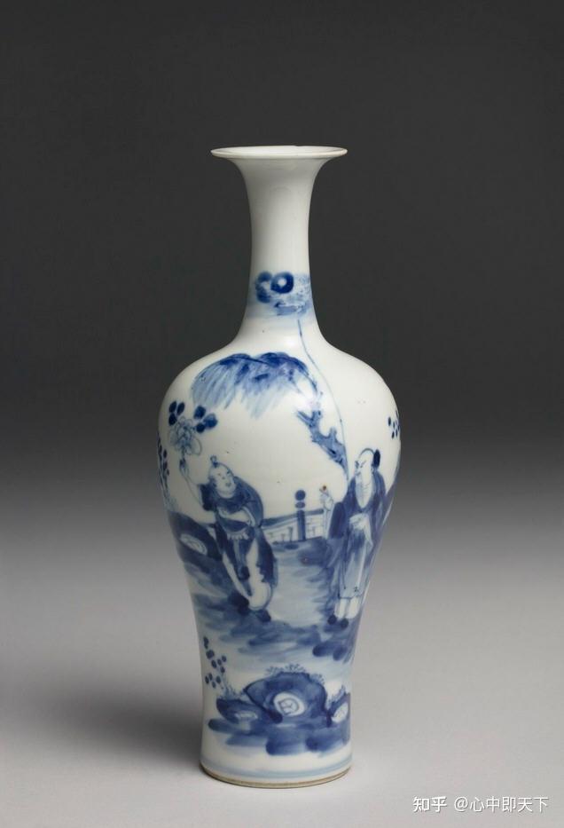 清康熙景德镇官窑青花人物纹莱菔瓶 - 知乎