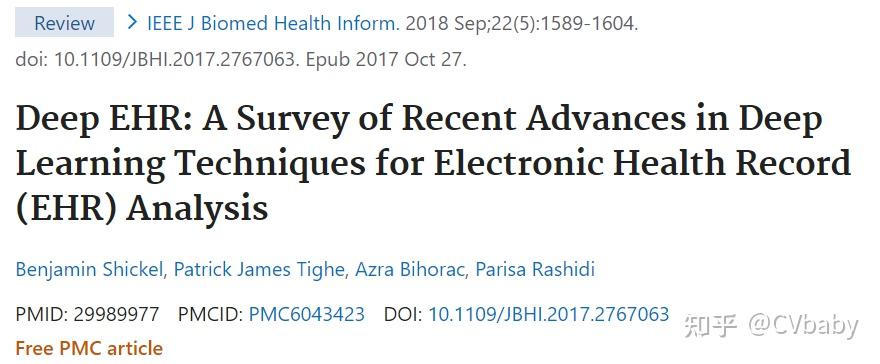 Deep EHR: 深度学习在电子病历研究技术综述 - 知乎