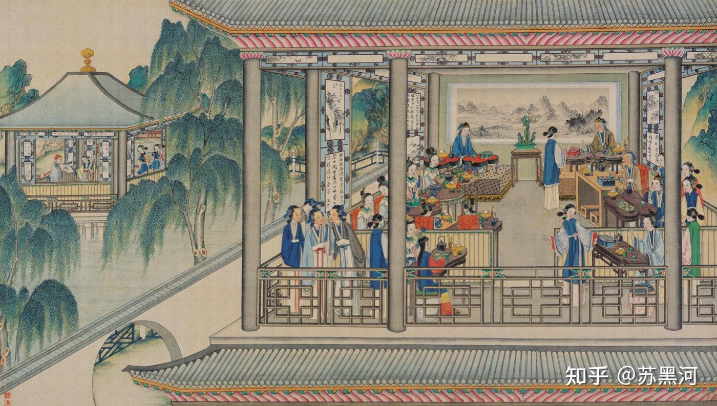 红楼梦每日一画(总第98画) | 孙温绘全本红楼梦 | 王凤姐摆饭秋爽斋 金鸳鸯三宣牙牌令 - 知乎