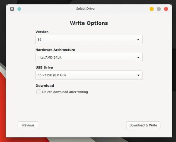 Fedora Media Writer USB Linux fedora-media-writer-usb-linux