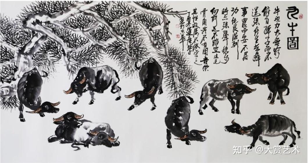 吴运广的山水画并不是青山绿水,整体的色调是浓重的,红色是重要的组成