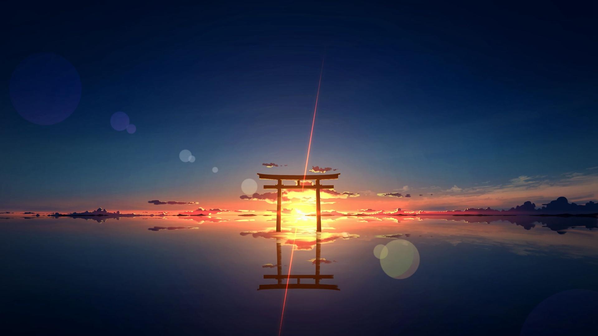 有好看的电脑壁纸吗,最好是动漫的风景图?