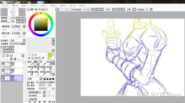 Sai怎么改变线稿颜色 Sai改变局部线条颜色 丹若网