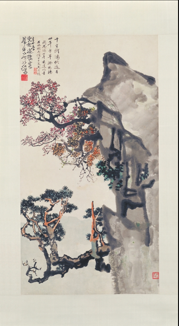 悲鴻 仙鶴圖 徐悲鸿松柏双鹤图轴- 故宫博物院