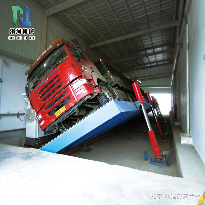 侧翻式液压翻板卸车机