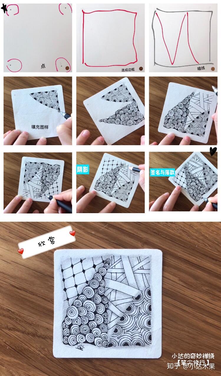 基础指引:禅绕画方法8步骤 - 知乎
