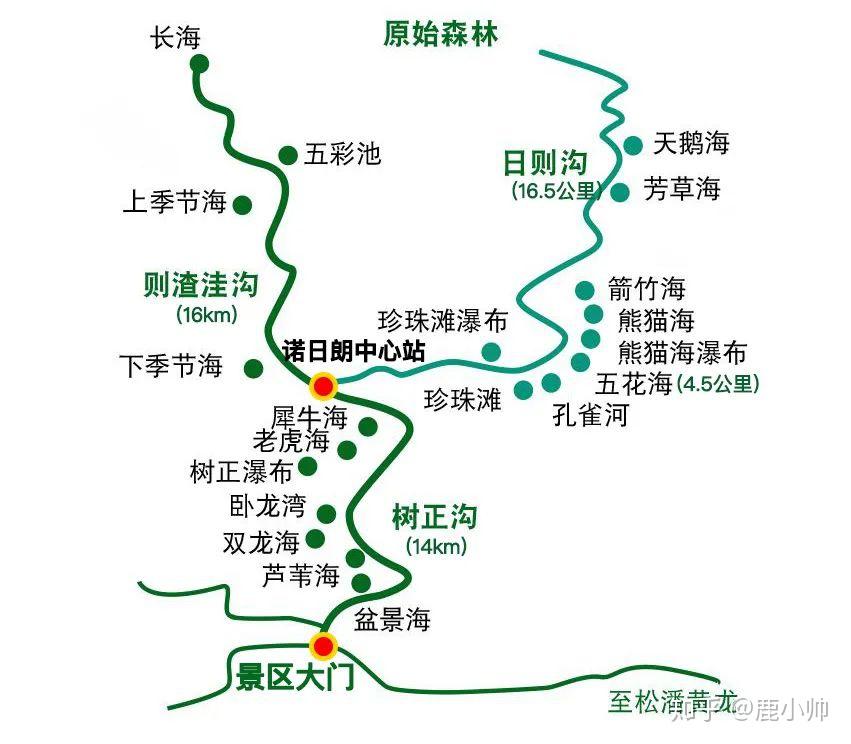 九寨沟景区公交路线图图片