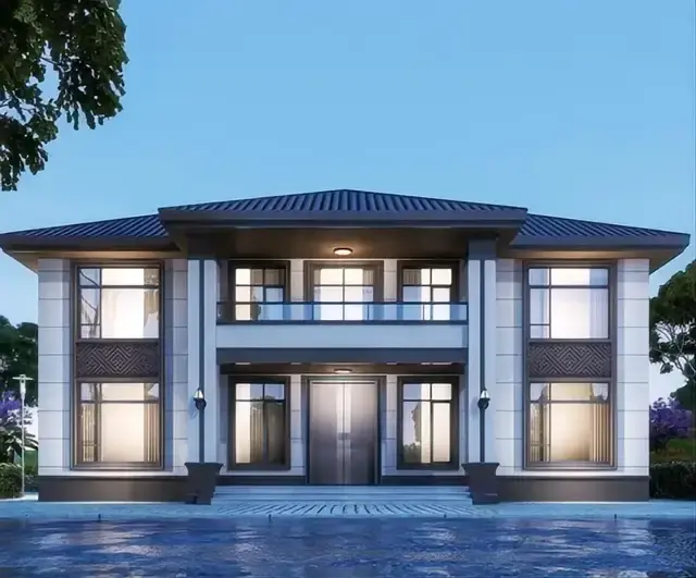 48套二层四开间农村自建房，沉稳内敛26新款二层新中式别墅精选 - 知乎
