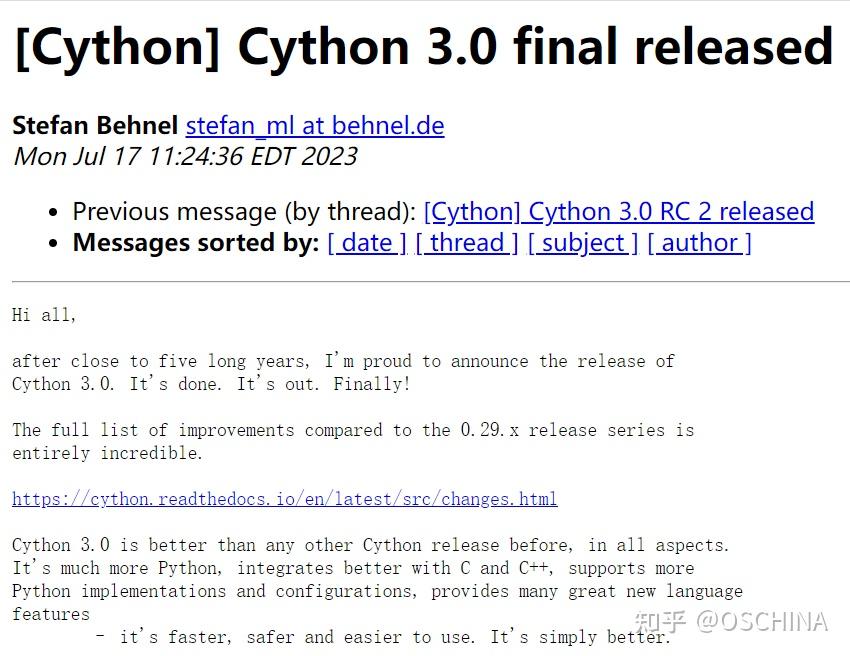 历时五年,Cython 3.0 正式发布 - 知乎