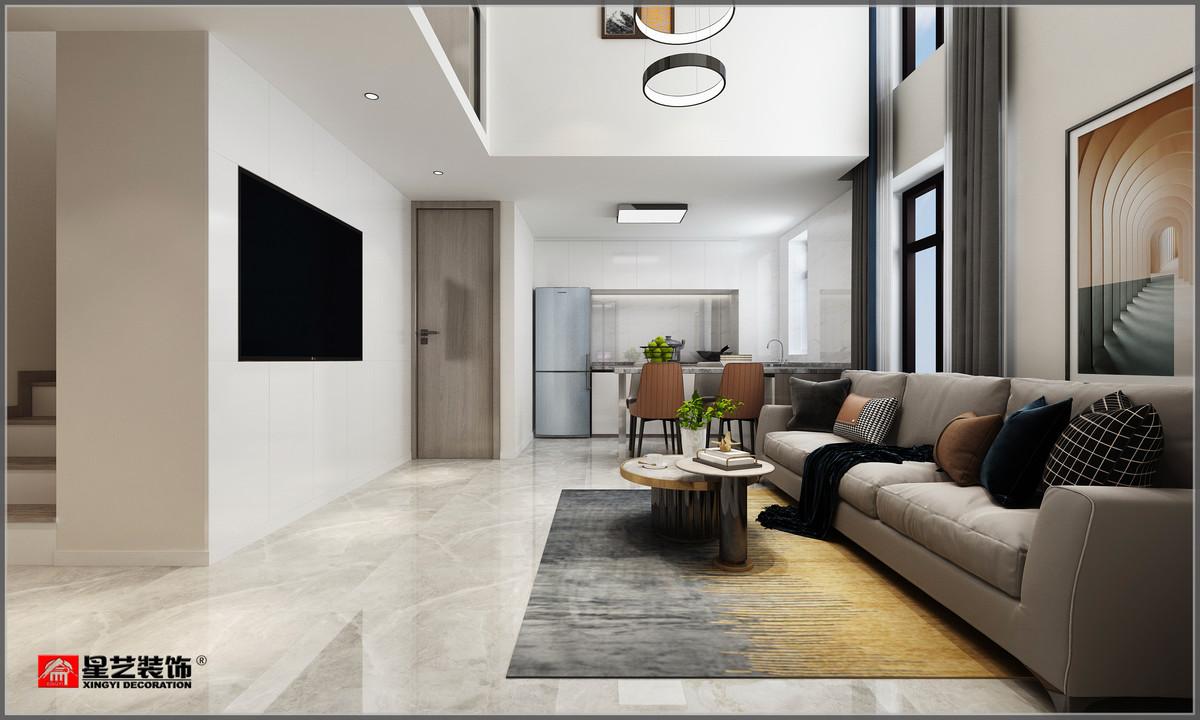 大连装修案例揽月湾跃层设计现代风格