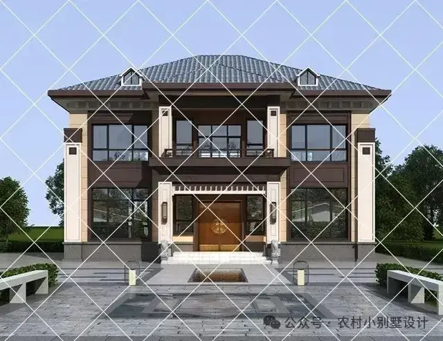 设计师私藏!40款二层新中式农村自建房别墅,新中式别墅才是王道 - 知乎