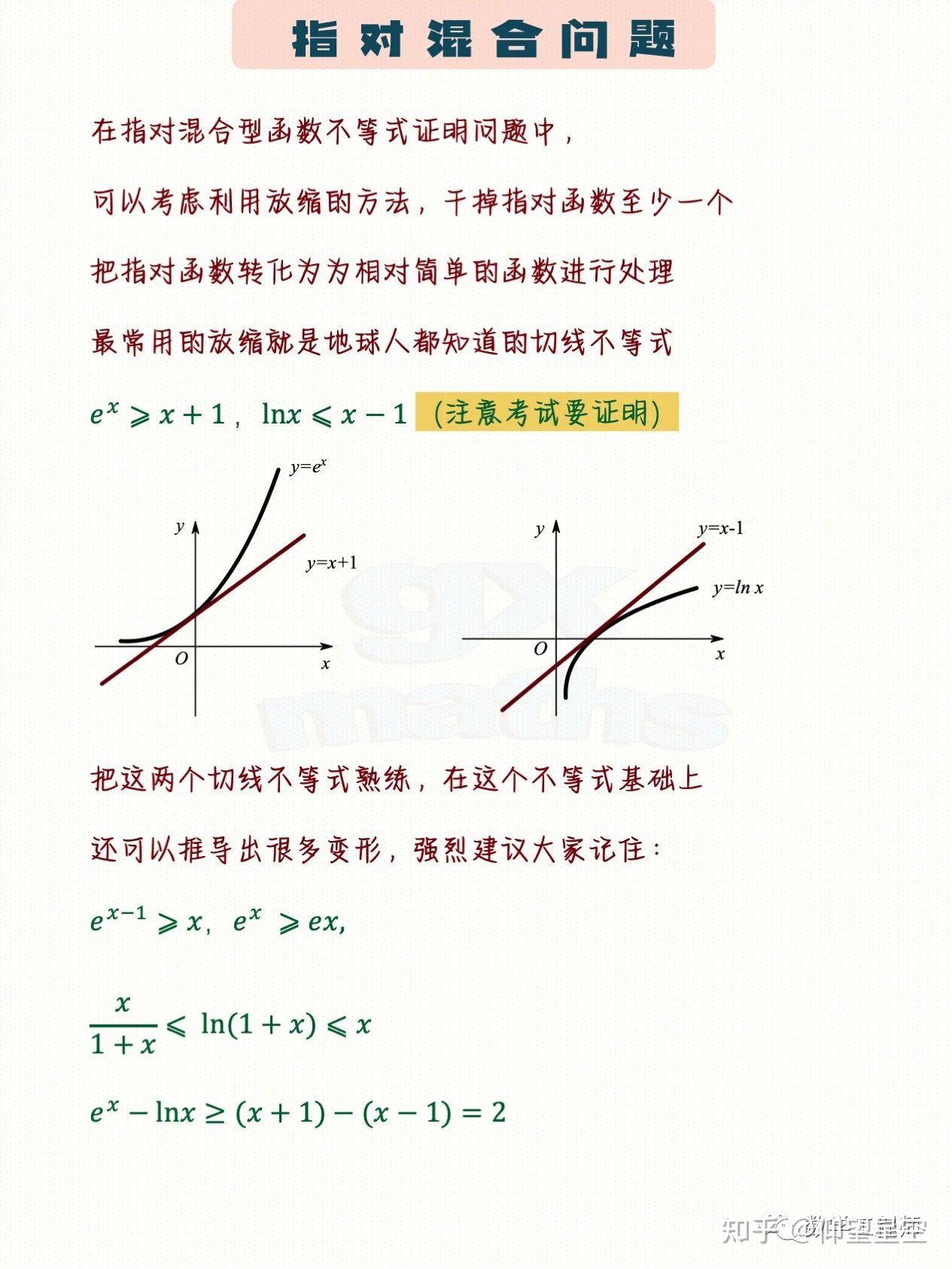 导数系列:切线放缩解决指对混合型不等式 - 知乎