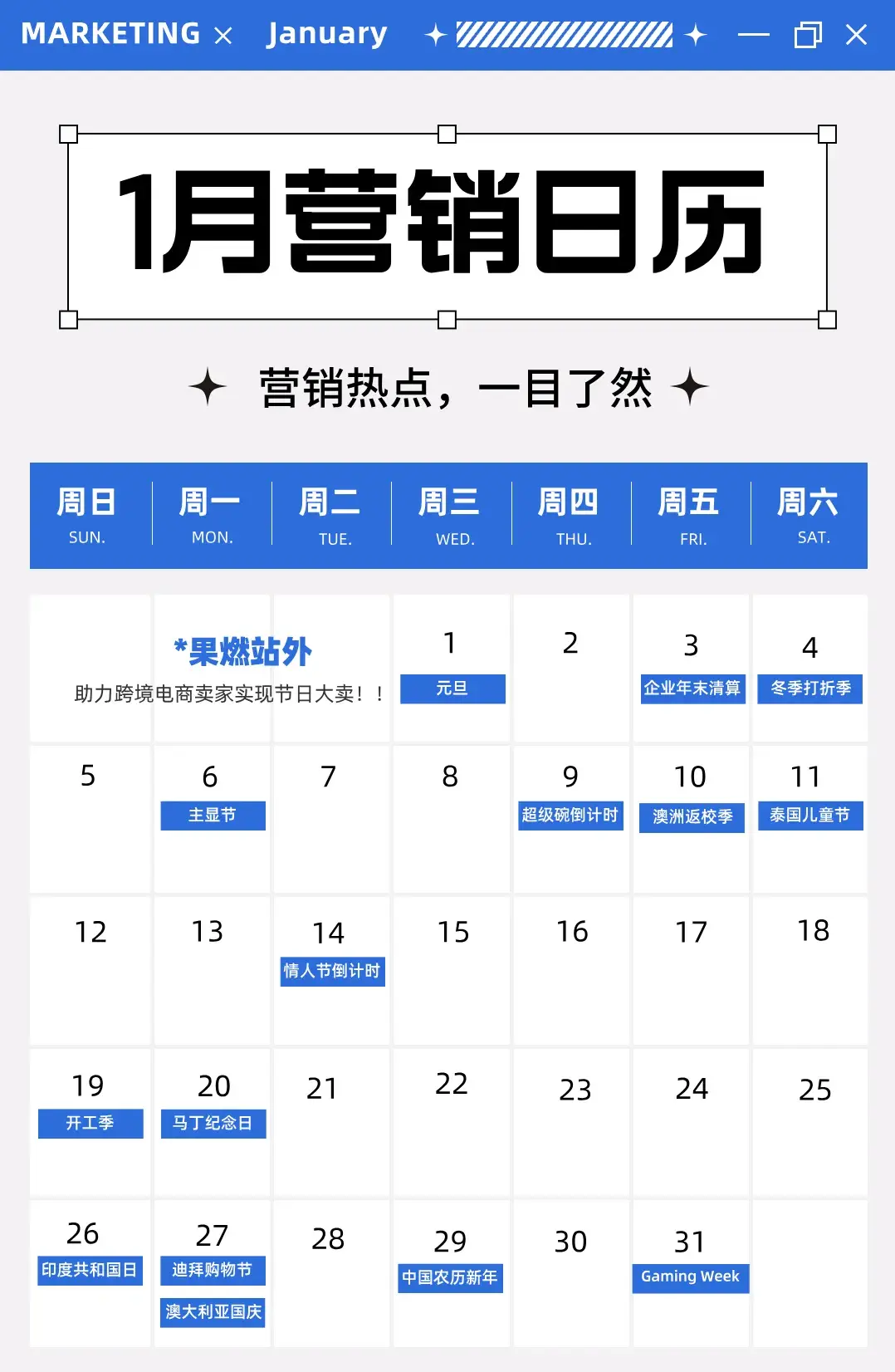 2025年1月跨境电商营销日历。选品+营销！ - 知乎