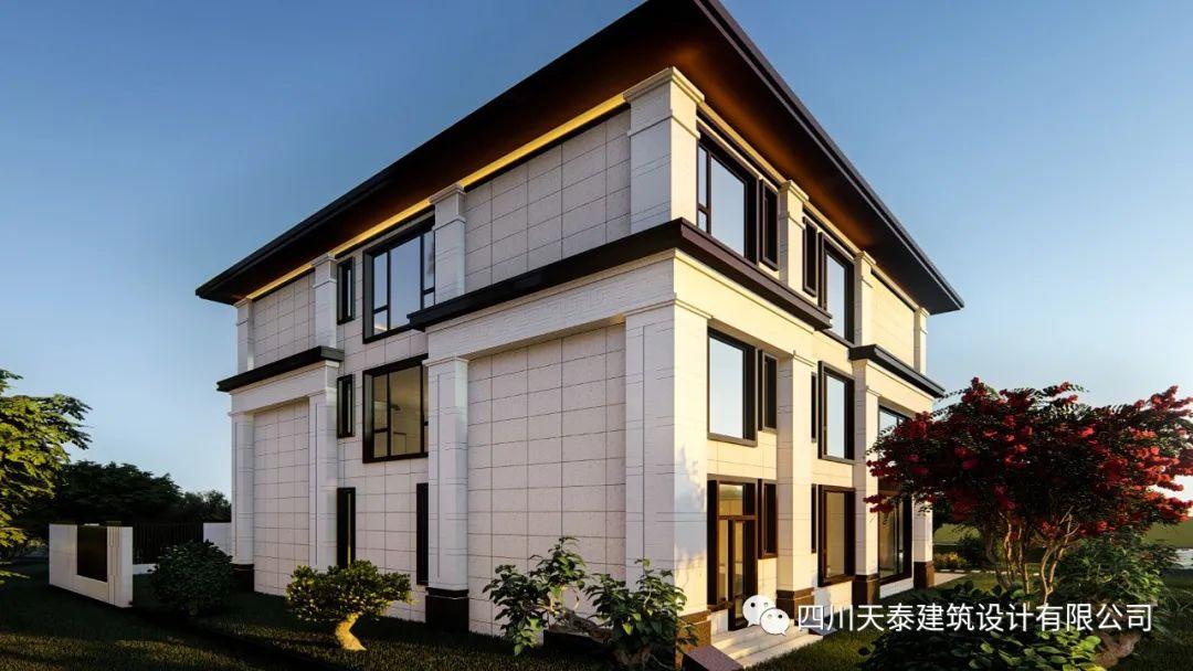 成都金堂三层新中式别墅设计图纸,带挑空客厅与旋转楼梯及电梯 - 知乎
