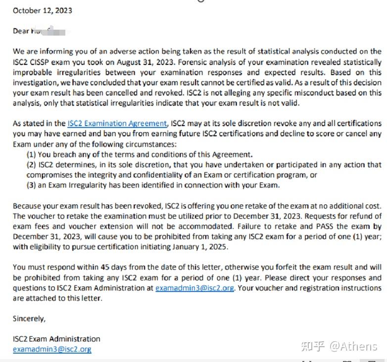 3个月通过两次CISSP考试?——来自知乎学员Athens的备考分享插图- 3个月通过两次CISSP考试?——来自知乎学员Athens的备考分享插图-