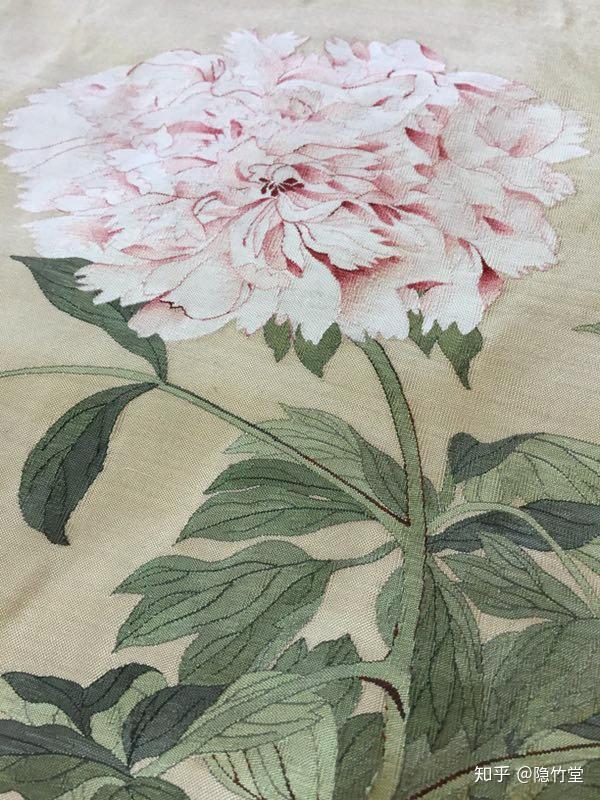 工作室复刻故宫博物院《蓝底牡丹花蝶图》牡丹-花中之王缂丝-织中之圣