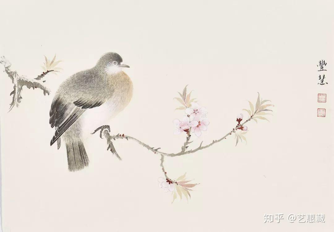 美女画家丰慧的花鸟画清新脱俗构图精巧笔墨精微清丽典雅