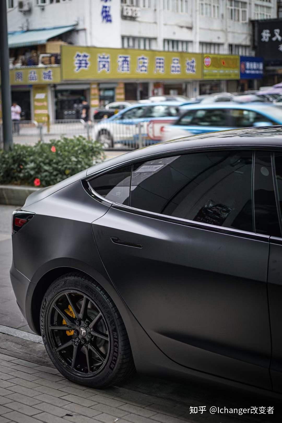 特斯拉model3汽车ichangericr改变者改色膜超亚黑