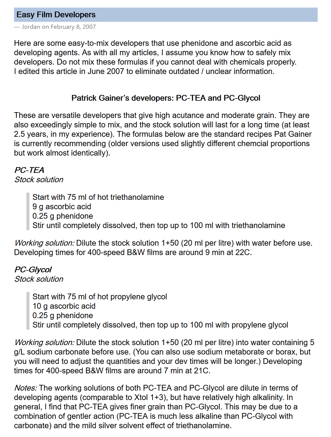 自制VC配方超微粒黑白胶片显影剂：PC-TEA - 知乎