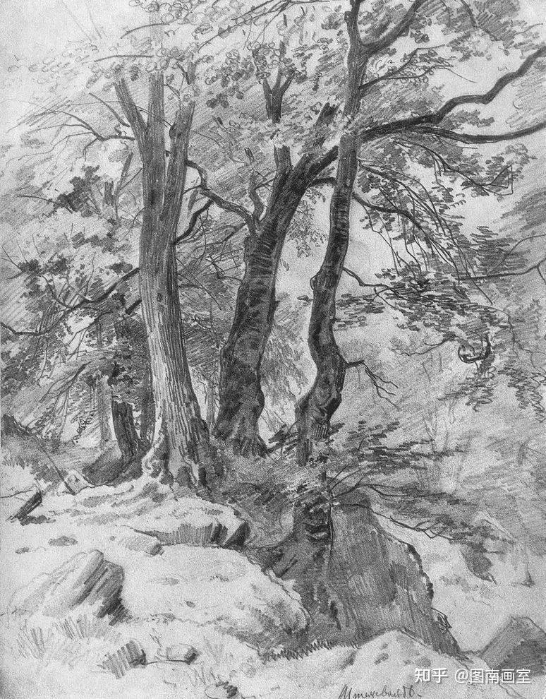 素描风景写生作品赏析——手执画笔与山川河流对话 - 知乎