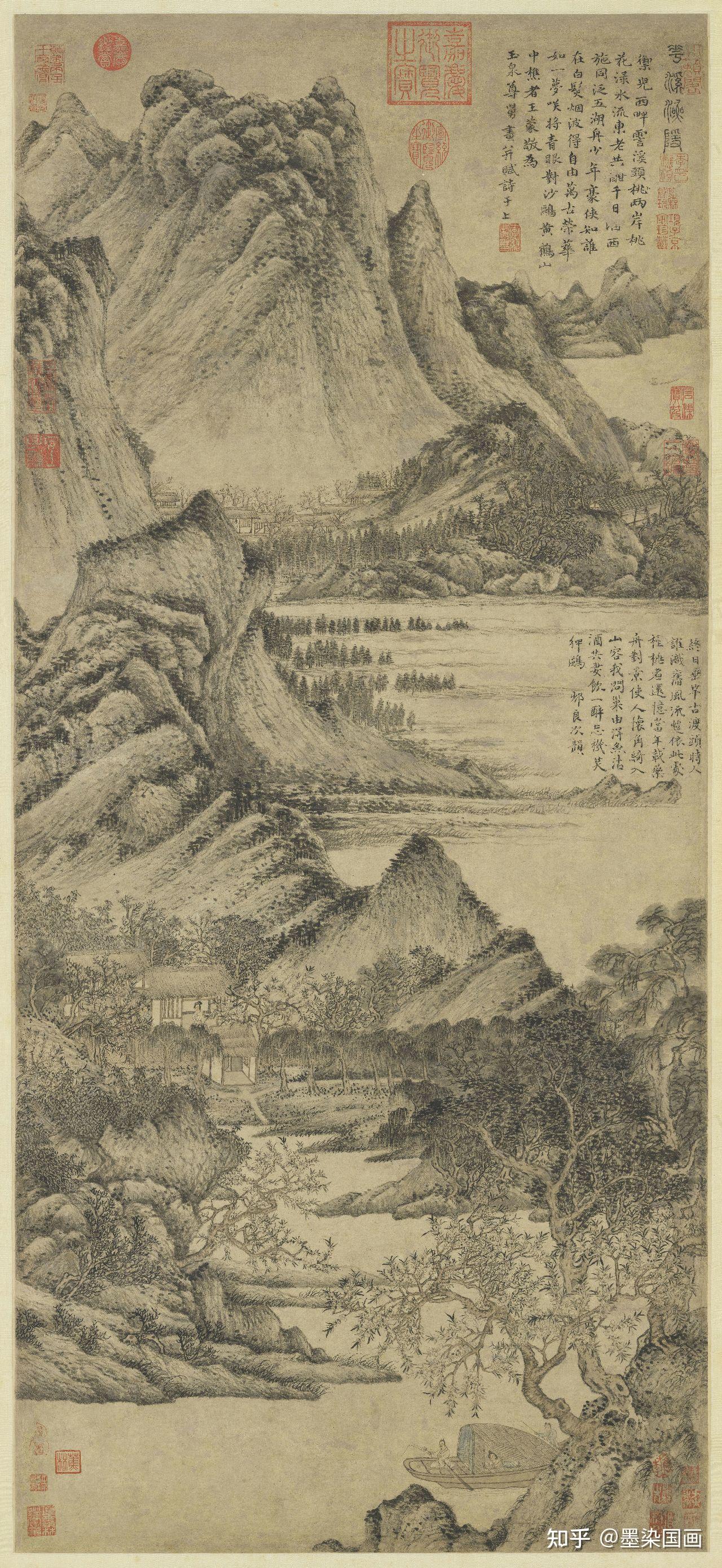 (台北故宫官网)《花溪渔隐》有三种版本传世,全部收藏在台北的故宫