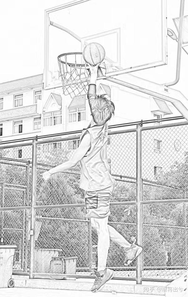 投篮球简笔画图片