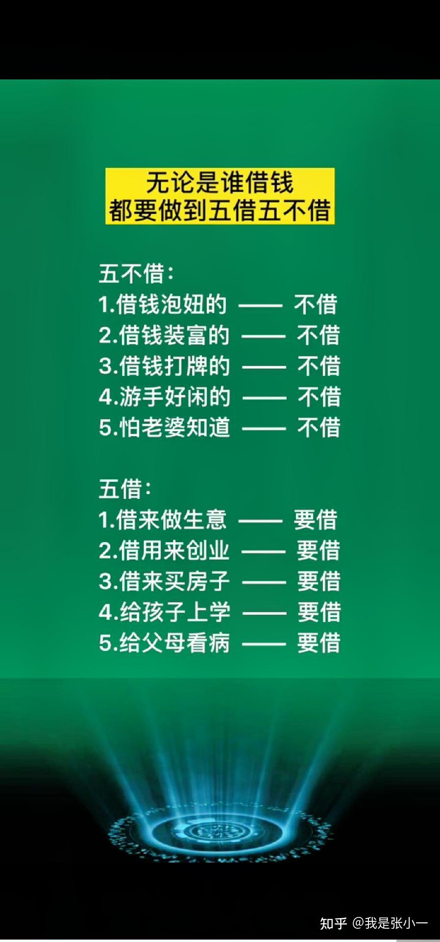 无论是谁借钱都要做到五借五不借