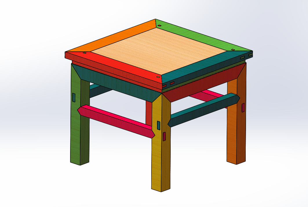 明清八仙桌初绘solidworks建模