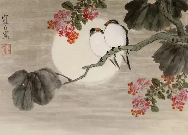银杏石燕 辛夷花彩四喜 丁香花金雀鸟 石榴翠头黄肚子 红寥花黄凤头红