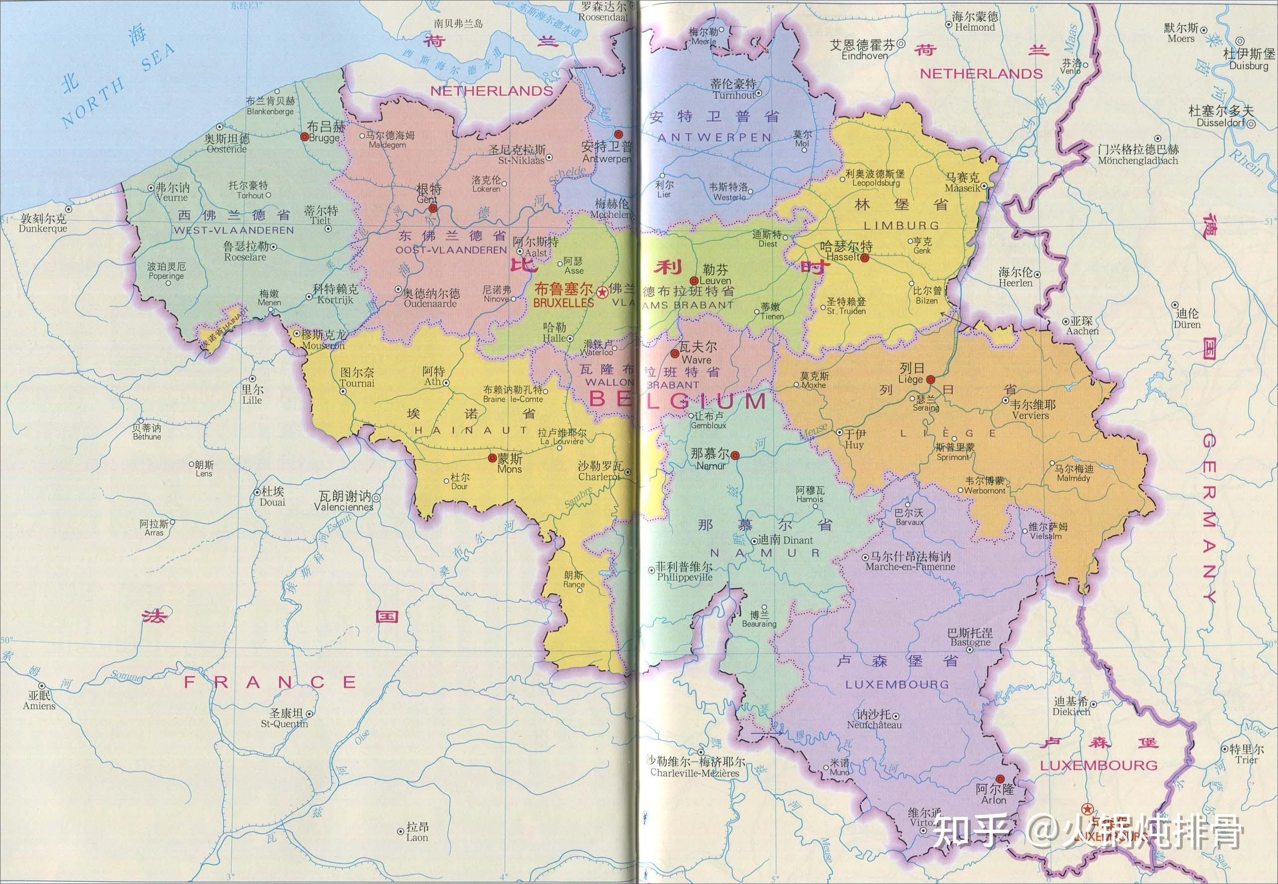 比利时地理位置地图图片