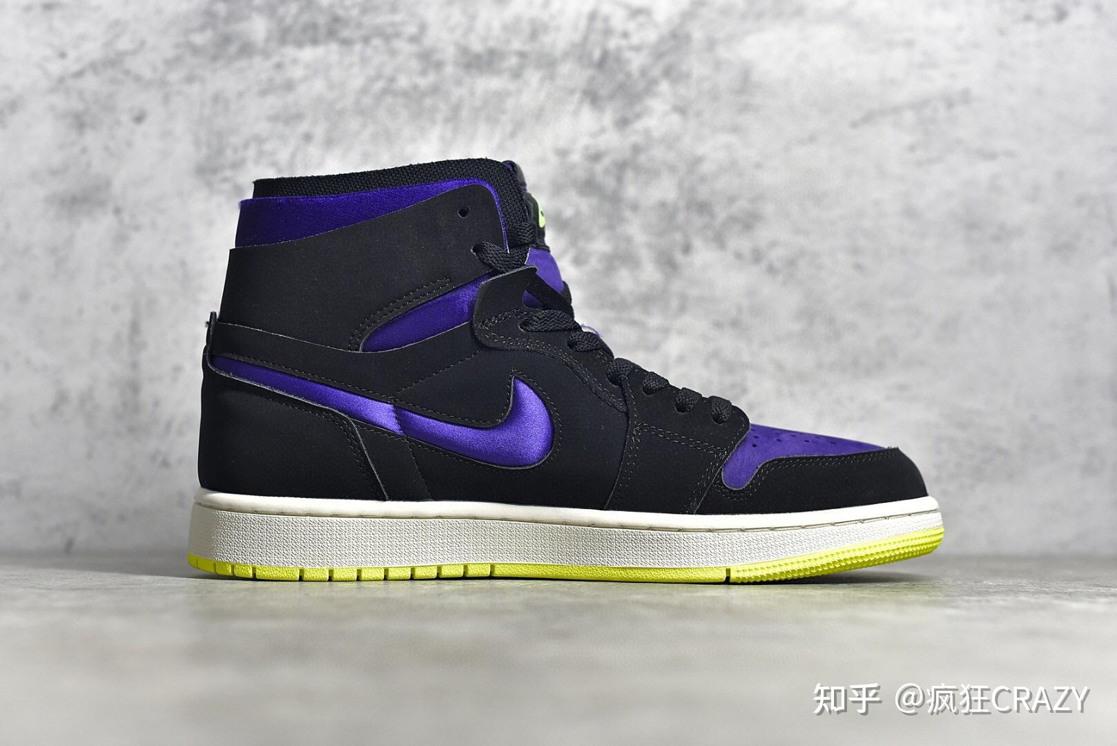 aj1万圣节小丑柠檬毒液黑紫荧光绿篮球鞋airjordan1cmftlemonvenom