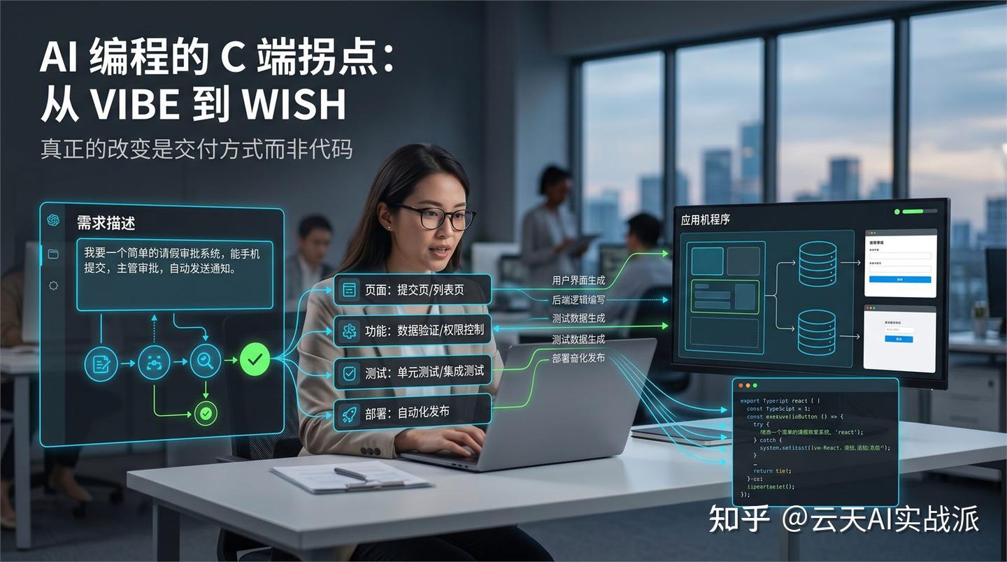 从 vibe coding 到 wish coding：AI 编程的 C 端拐点，真正改变的不是代码而是交付方式 - 知乎