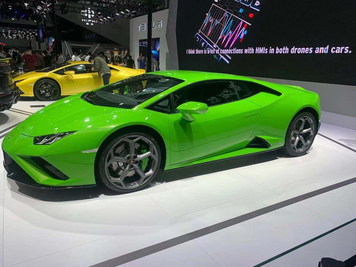 2020年广州车展兰博基尼huracan绿色涂装非常帅气