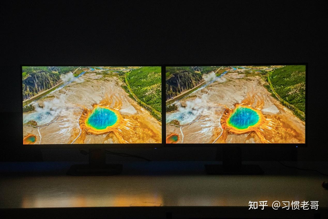 这里我们先来看下两款显示器的画面实拍对比.